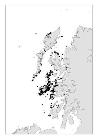 Visual sightings of basking sharks from Silurian, 2003-2010